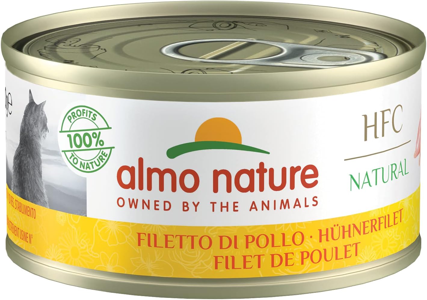 almo nature HFC Natural - Alimento Umido per Gatti Adulti. Filetto di Pollo (24 lattine da 70g)