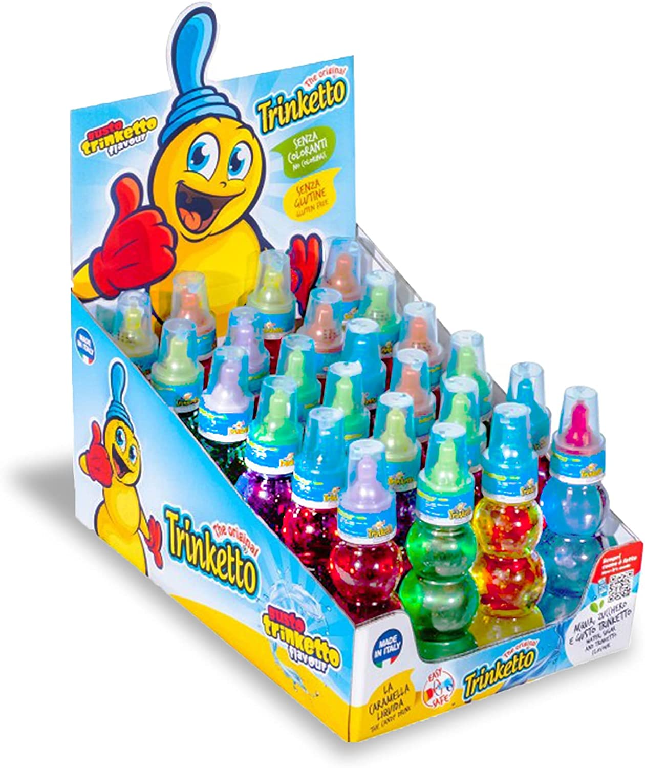 TRINKETTO Bevanda Analcolica al Gusto di Fragola 24 pz, La Caramella Liquida, il Candy Drink più Amato Dai Bambini, Made in Italy, Senza Glutine, Senza Coloranti, Senza Lattosio,