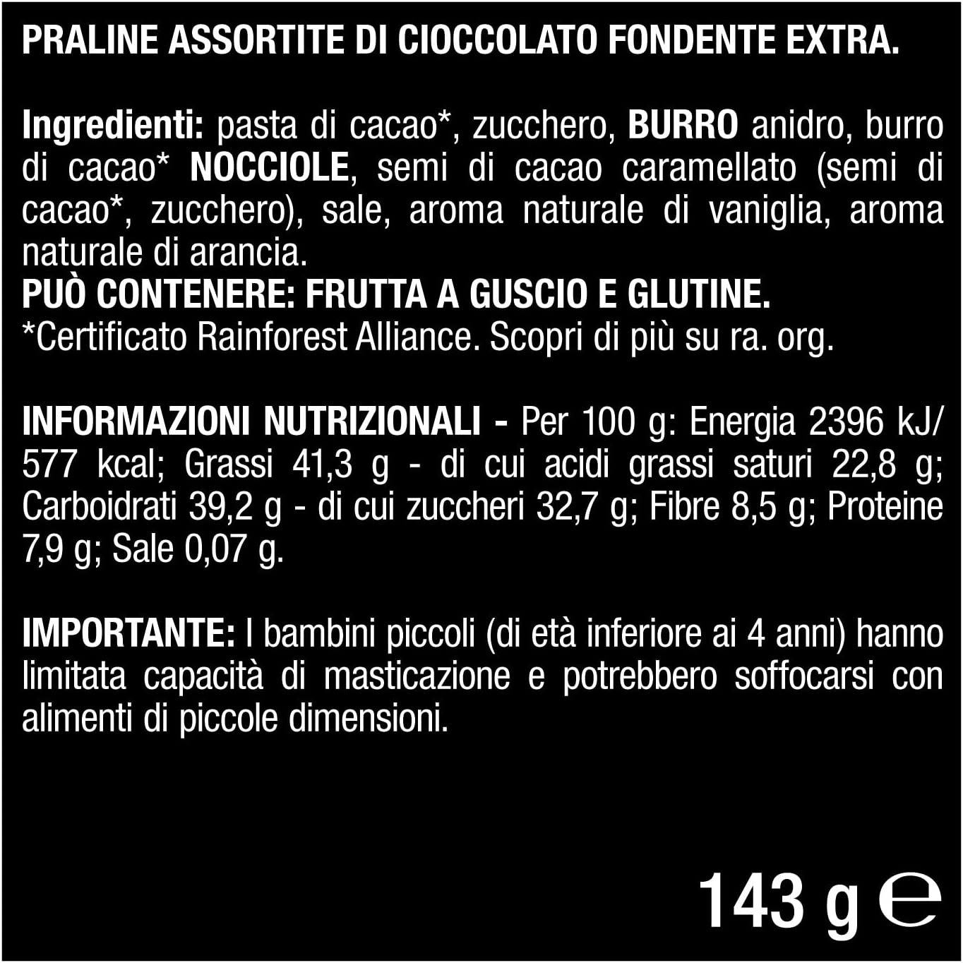 Perugina Nero Selezione Fondente Cioccolatini Assortiti di Cioccolato Fondente Extra Scatola Regalo, 143g