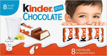 Ferrero, Kinder Chocolate Barrette di Cioccolato al Latte 100 g - Scatola con 10 confezioni da 8 barrette
