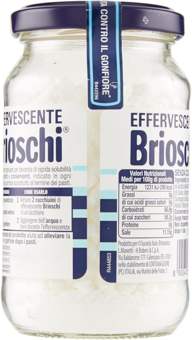 Brioschi - Effervencente, Digestivo Rinfrescante Dissetante al Gusto Limone - 100 g