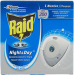 Raid Night & Day Ricarica, Antizanzare e Antimosche, Inodore a Sabbia Compressa, 1 Confezione da 1 Ricarica