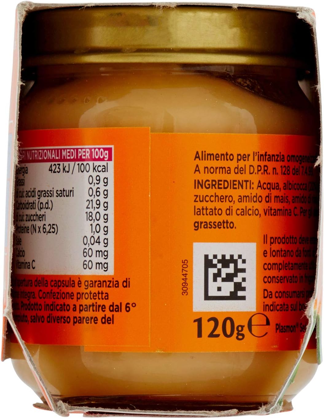 Plasmon Omogeneizzato Yogurt Albicocca 2x120g