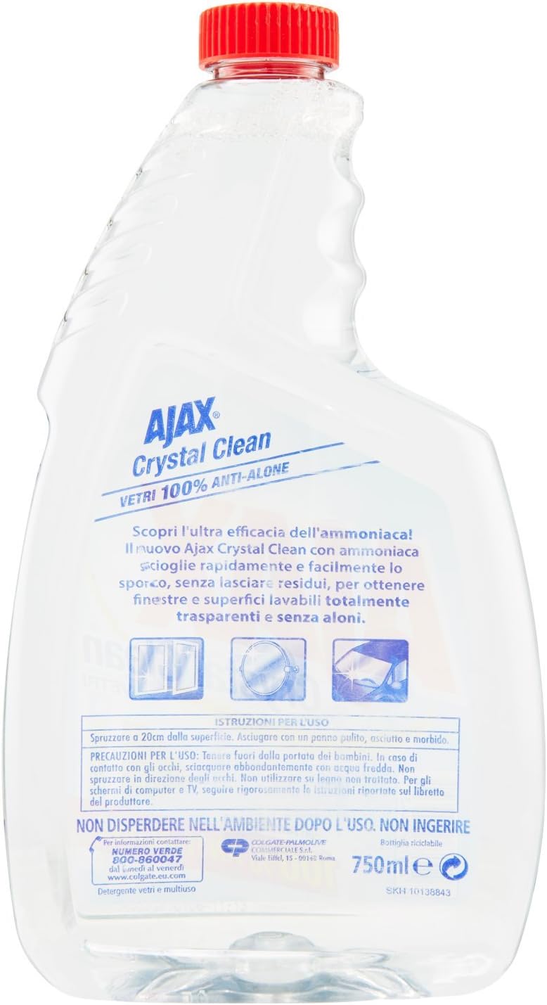 Ajax - Detersivo per Vetri, con Ammoniaca, 100% anti-alone - 6 pezzi d –  Raspada
