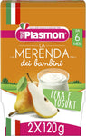 Plasmon Omogeneizzato La Merenda Nutri-Mune Pera e Yogurt 120gr 24 Vaschette Con pere e yogurt italiani, Solo zuccheri della frutta e dello yogurt