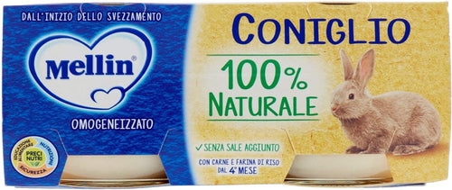 Mellin Omogeneizzato di Coniglio 100% Naturale – 24 Vasetti da 80 gr