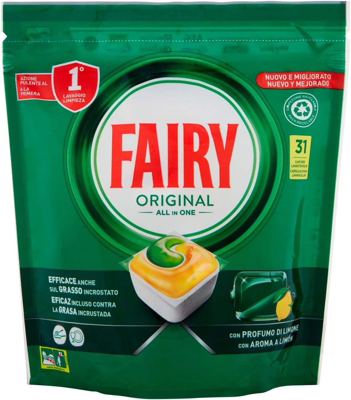 Fairy Tab Lavastoviglie Caps Original 31 Pezzi, 31pz