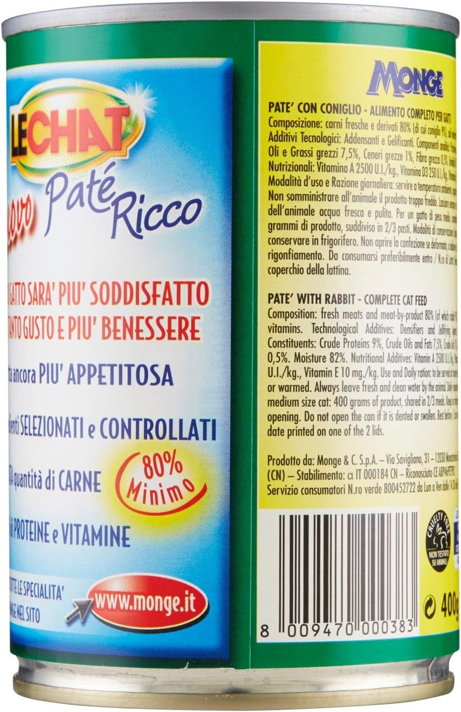 Lechat - Patã© Ricco, Con Coniglio - 400 G