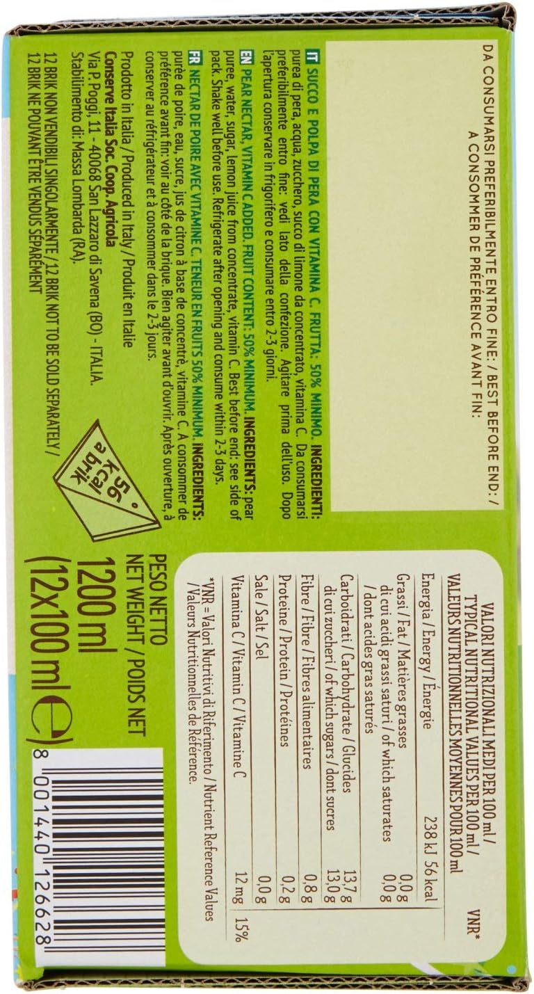 Valfrutta Succo Pera, Pacco da 12 x 100 ml
