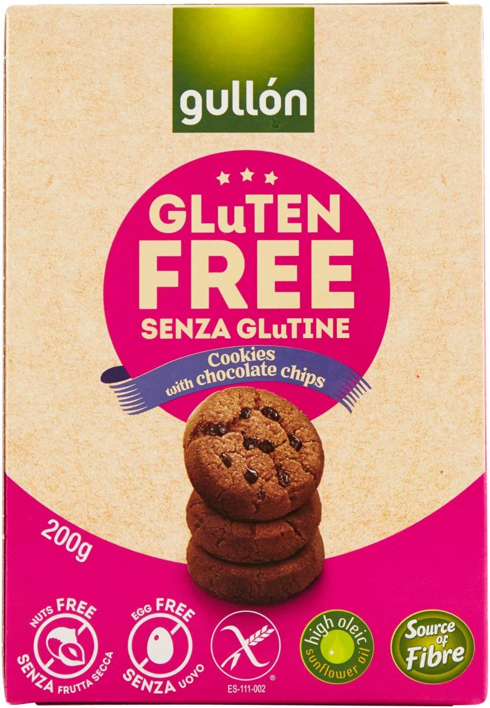 Biscotti Senza Glutine con Gocce di Cioccolato Gullòn gr.200