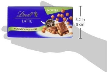 Lindt Cioccolato al Latte con Nocciole Intere - 3 pezzi da 100 g [300 g]
