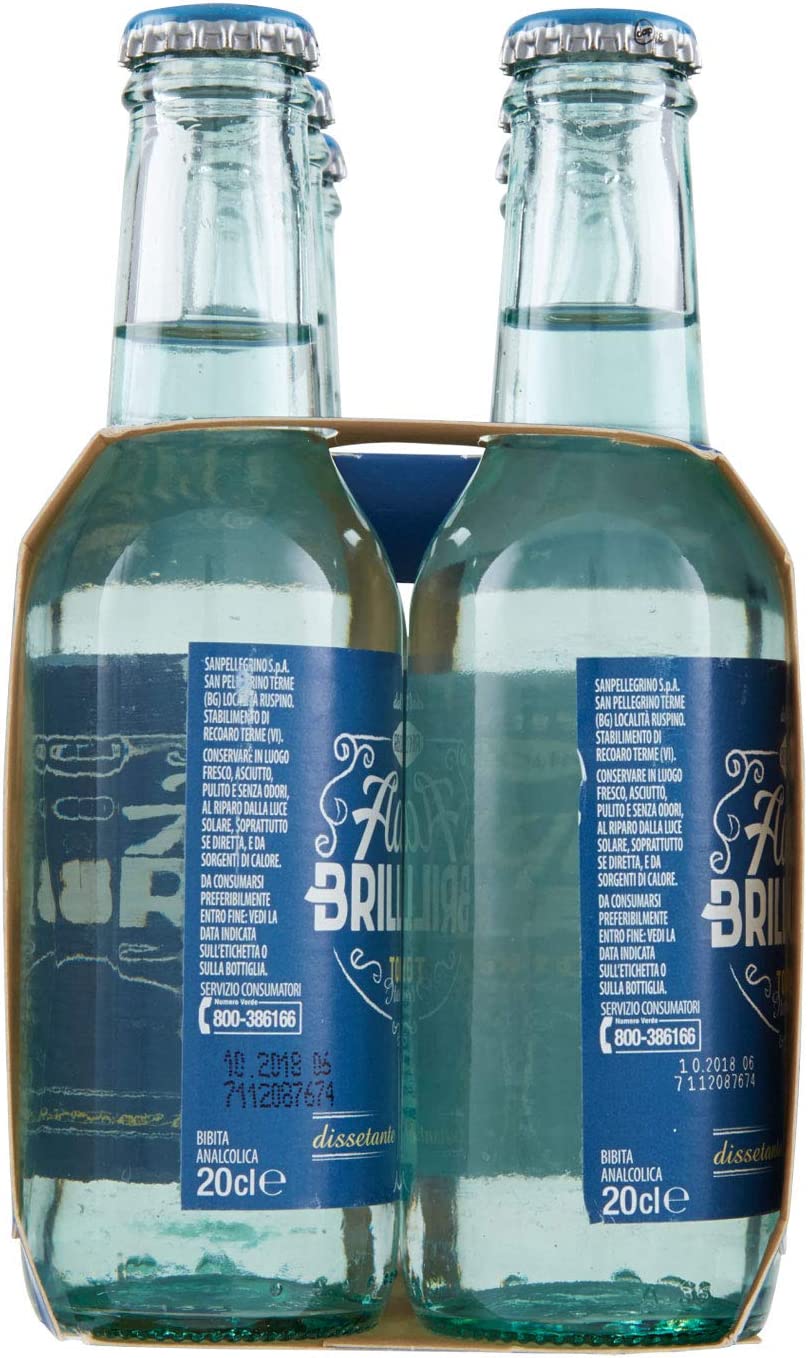 SanPellegrino 21932 Acqua Brillante, Recoaro, 6 x 200 ml