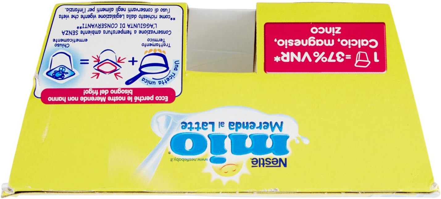 Nestlé Mio - Merenda al Latte Banana, senza Glutine, da 6 Mesi - 3 confezioni da 4 Vasetti di plastica da 100 g [12 vasetti, 1200 g]