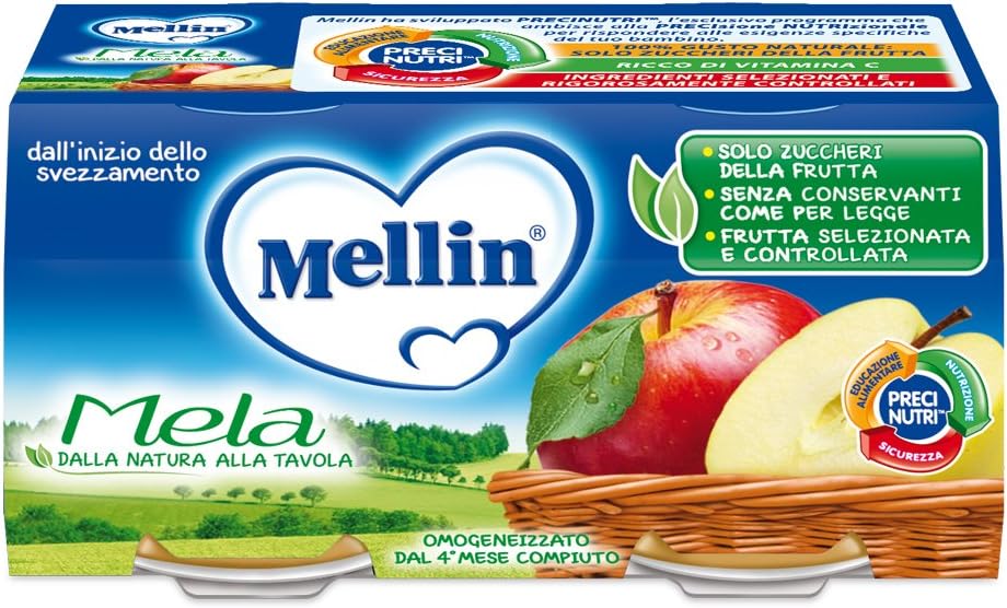 Mellin Omogeneizzato Mela - 12 Vasetti da 100 gr