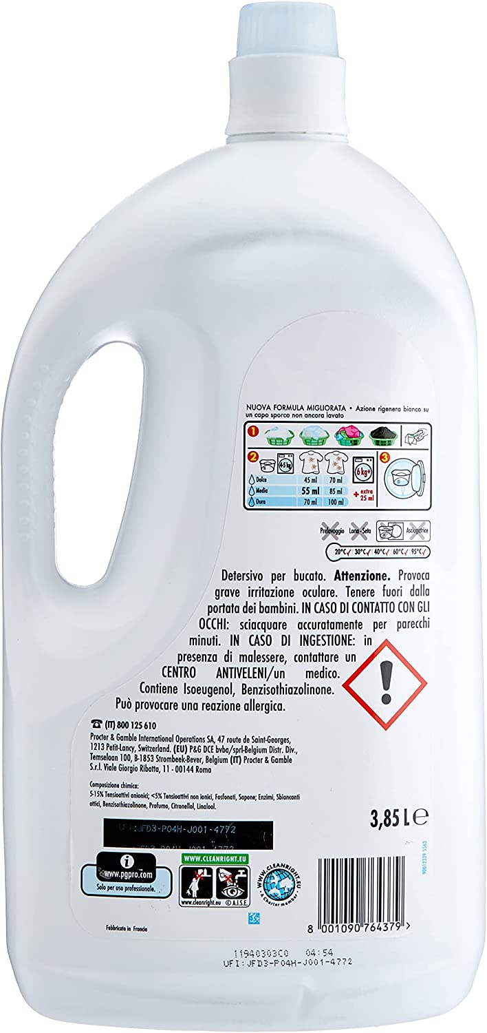 DASH Professionale Detersivo Liquido, Neutro, 3,85 L