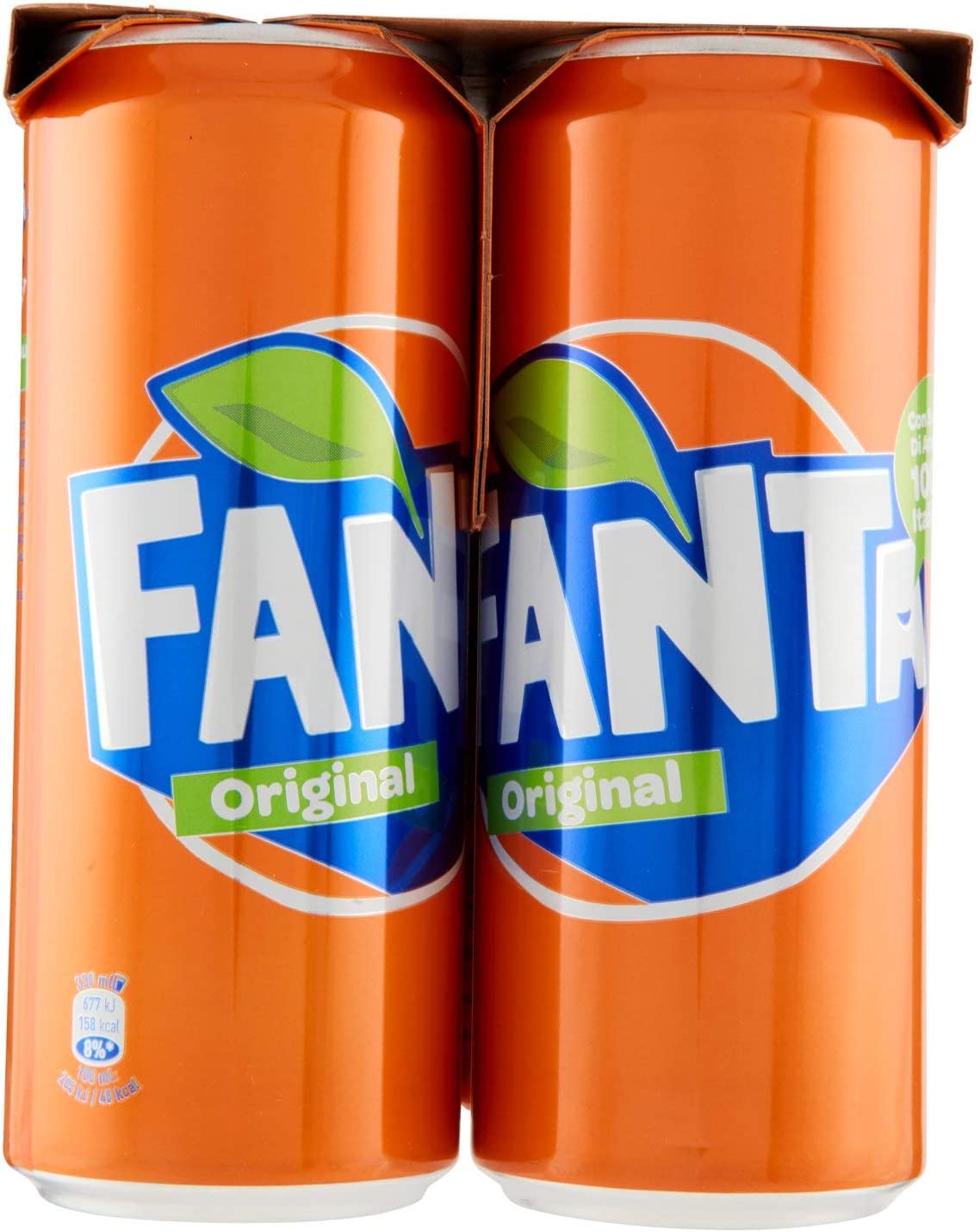 Fanta Original Gusto di Arancia – 4 Lattine da 330 ml, con Succo di Arance Italiane, Senza Aggiunta di Conservanti, Lattina 100% riciclabile, Gusto Rinfrescante, Bevanda Analcolica Frizzante