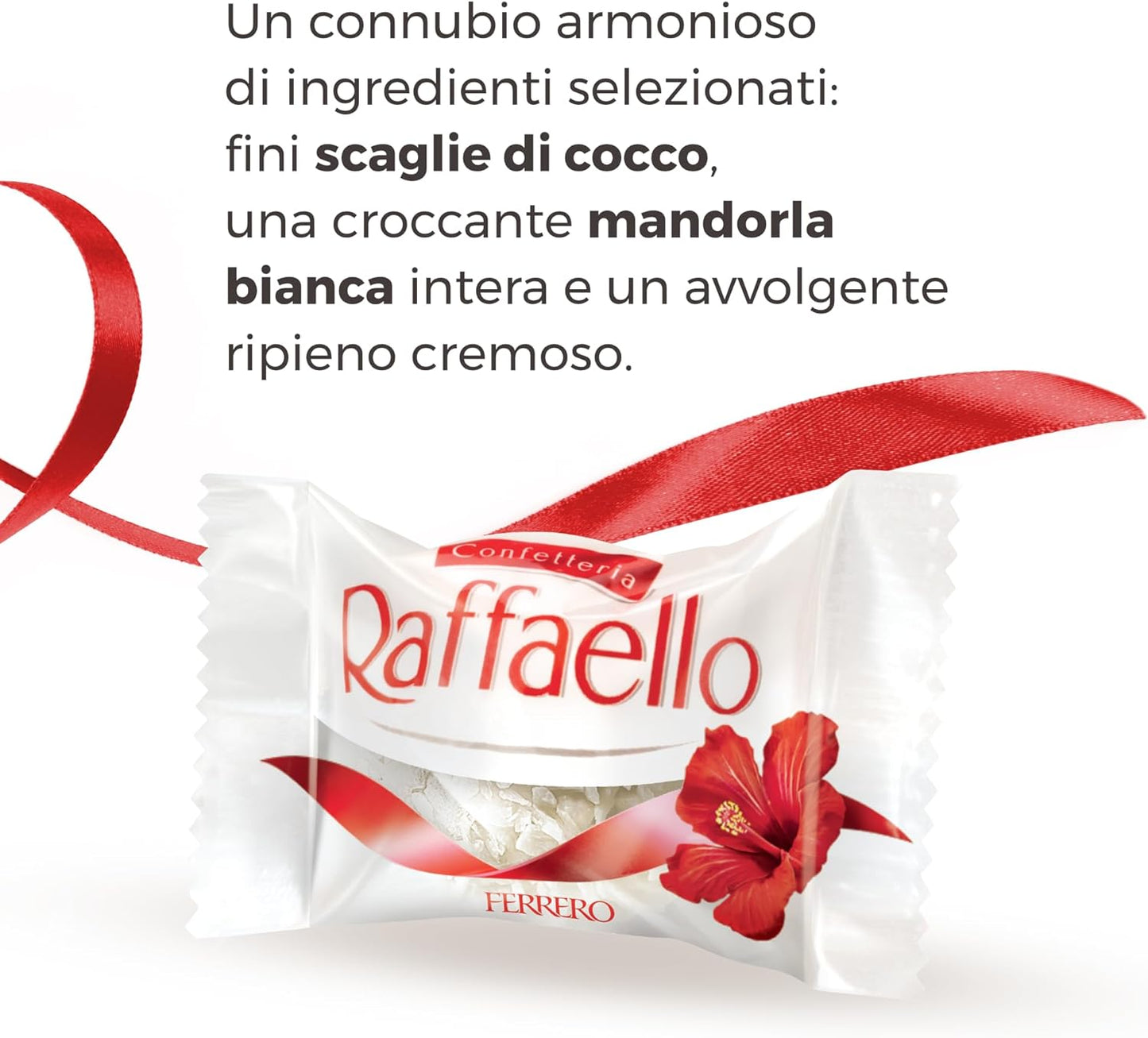 Raffaello, 18 Specialità al Cioccolato Bianco Ricoperto di Scaglie di Cocco, all'Interno un Cremoso Ripieno e una Mandorla Intera, Idea Regalo, Confezione da 324 gr