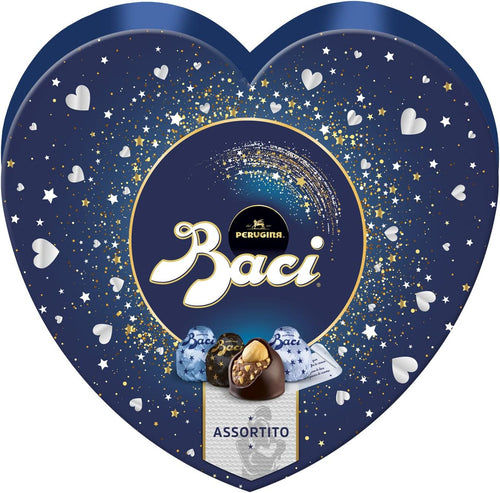 BACI PERUGINA ASSORTITO Cioccolatini al Latte e Fondente 70% ripieni al Gianduia, Scatola Regalo San Valentino 150g