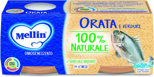 Mellin Omogeneizzato Orata e Verdure - Confezione da 24 Vasetti x 80 g