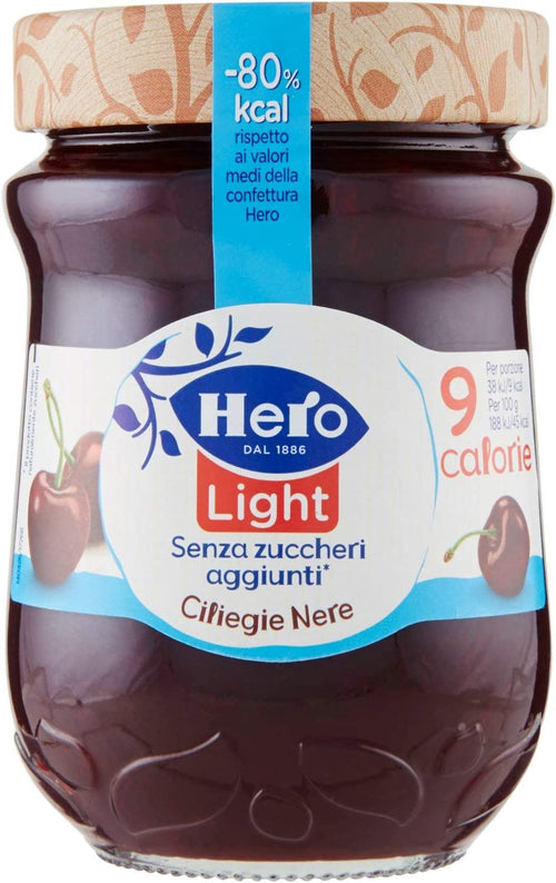 Hero Light Confettura Light Ciliegie Nere senza Zuccheri Aggiunti - 280 g