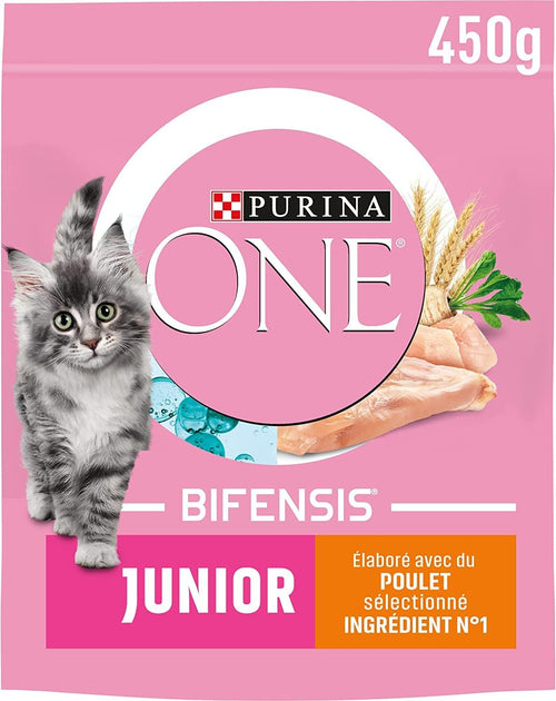 Purina One Bifensis Junior Crocchette Gatti, 1-12 Mesi, Pollo e Cereali, 800g