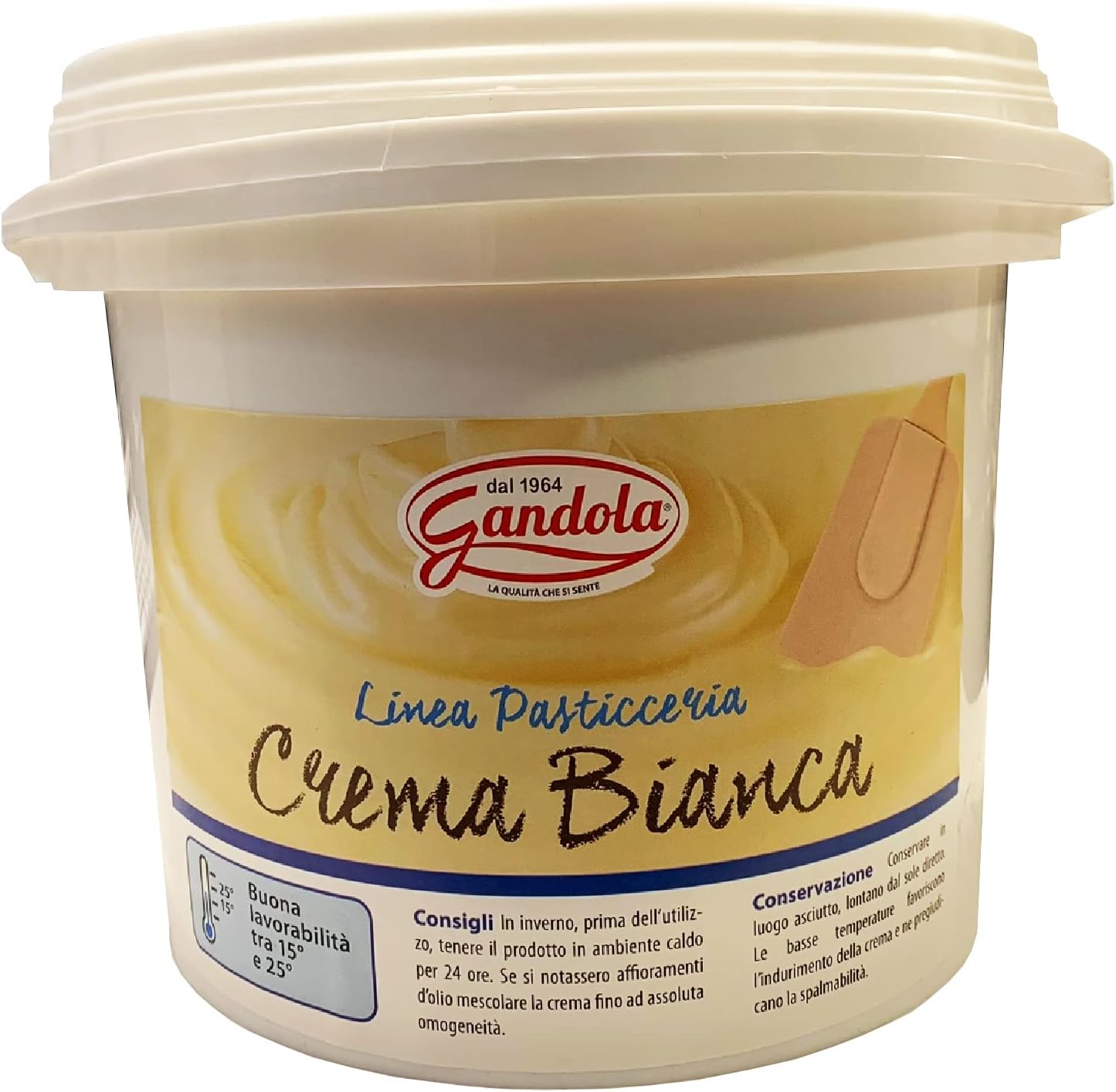 Crema Spalmabile Gandola Crema Bianca Secchiello 3 Kg Linea Professional