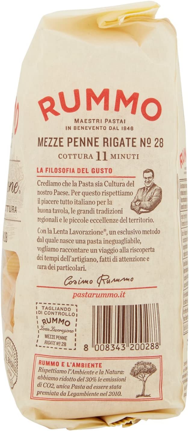 Rummo Mezze Penne Rigate, 500g