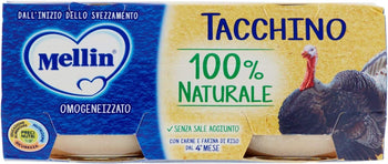 Mellin Omogeneizzato di Tacchino 100% Naturale – 24 Vasetti da 80 gr
