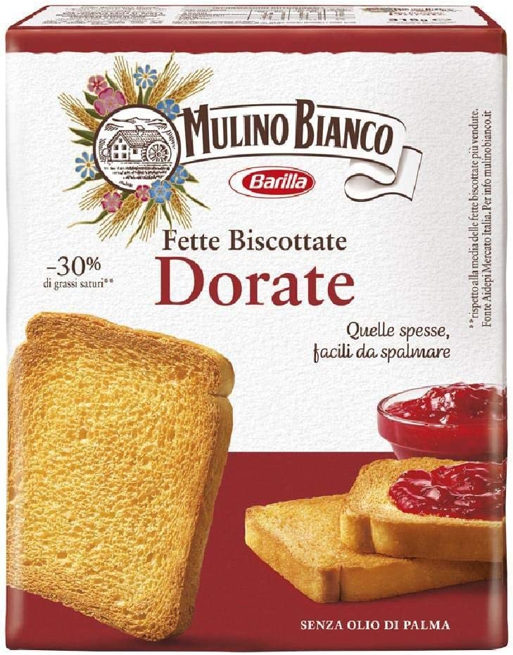 Mulino Bianco Fette Biscottate "Le Dorate"(315g) - 4 Pacchi da 315 g - [1,26 Kg]