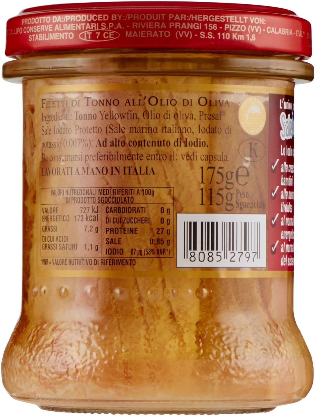 Callipo Filetti di Tonno in Olio dOliva, 175g, 1