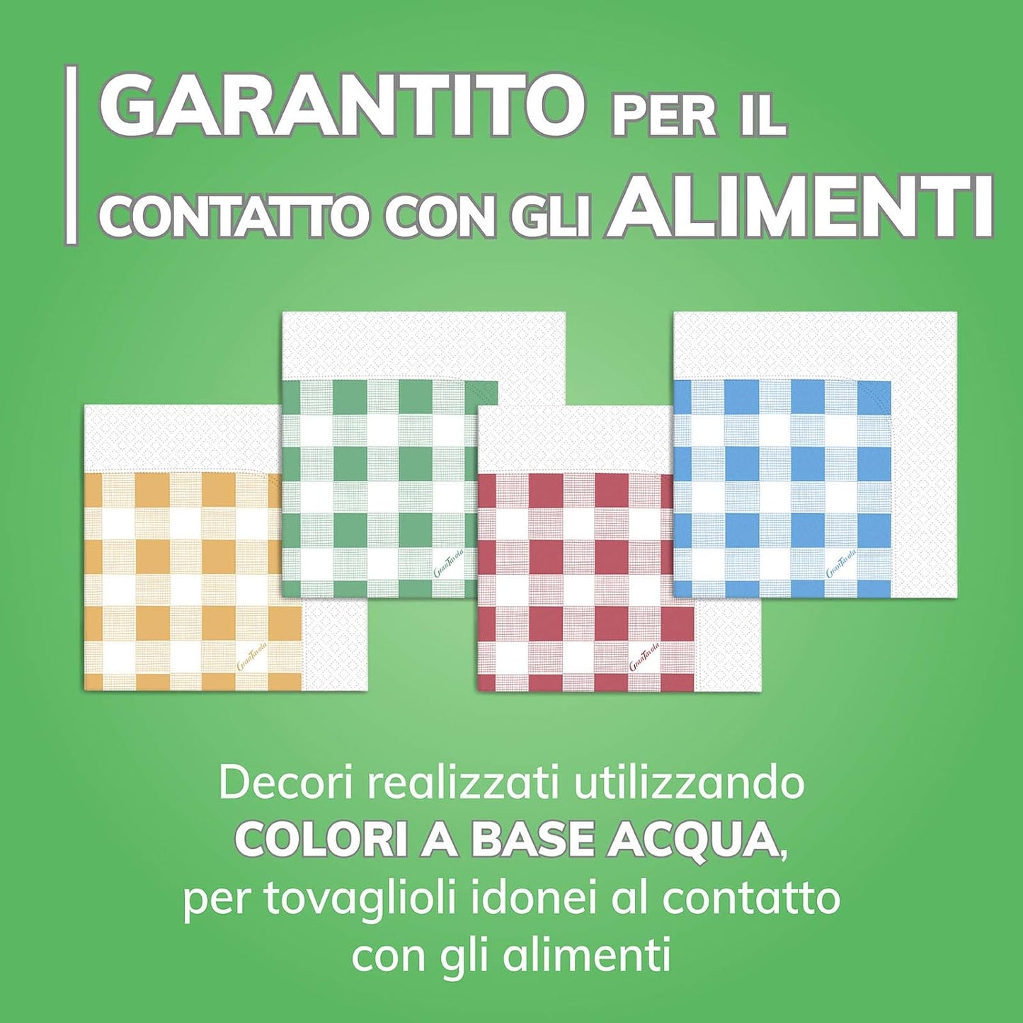 Foxy GranTavola Scozzesi | Tovaglioli Doppiovelo | 43 pezzi 32x32,5cm | Decoro scozzese 4 colori | Carta 100% certificata PEFC™ | Confezione 100% riciclabile