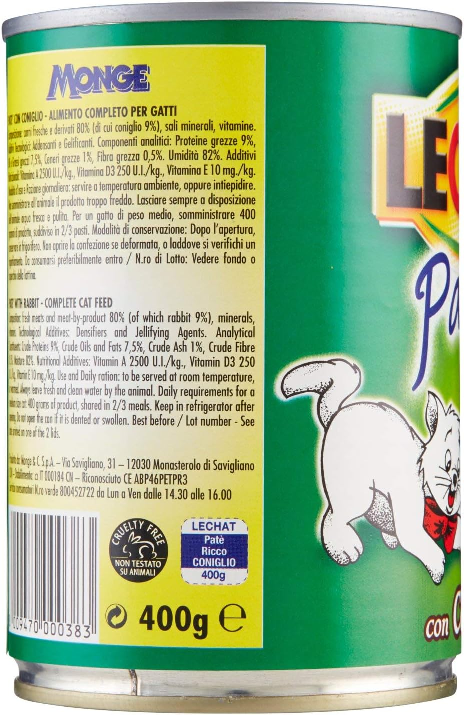 Lechat - Patã© Ricco, Con Coniglio - 400 G