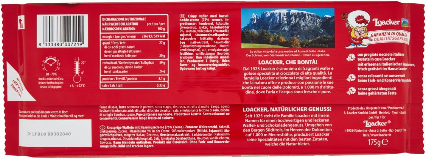 Loacker Wafer Napolitaner - 175 gr