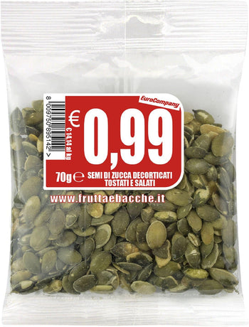 EuroCompany Semi di Zucca Decorticati Tostati e Salati - 70 gr