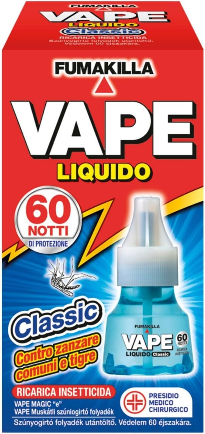 Vape by Fumakilla - Ricarica Liquida Classica, Protegge dalle Zanzare, 60 Notti, 36 ml, 1 pezzo