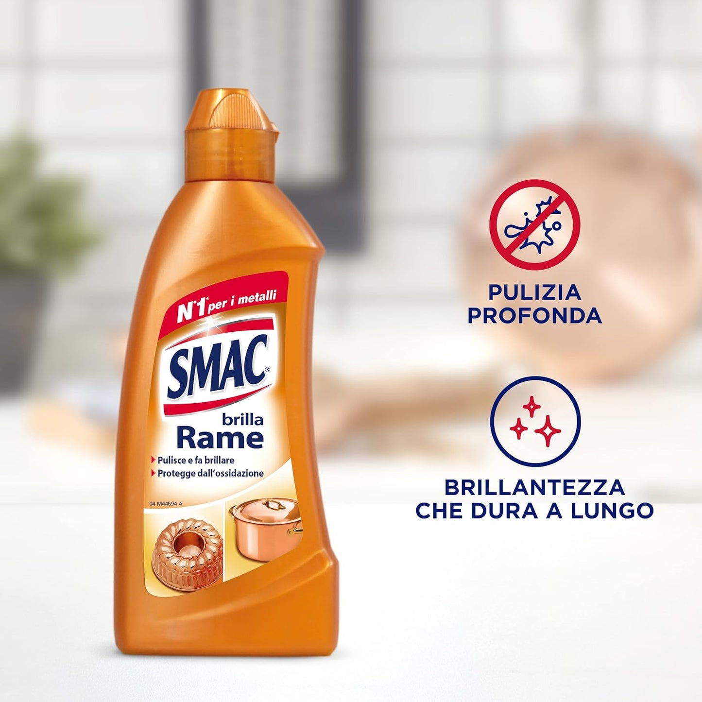 Smac - Brilla Rame, Detergente Crema, Protegge dall'Ossidazione, 250 ml x 12 Pezzi