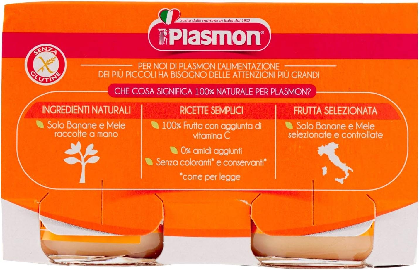 Plasmon Sapori Di Natura Omogeneizzato Banana E Mela 2x104g