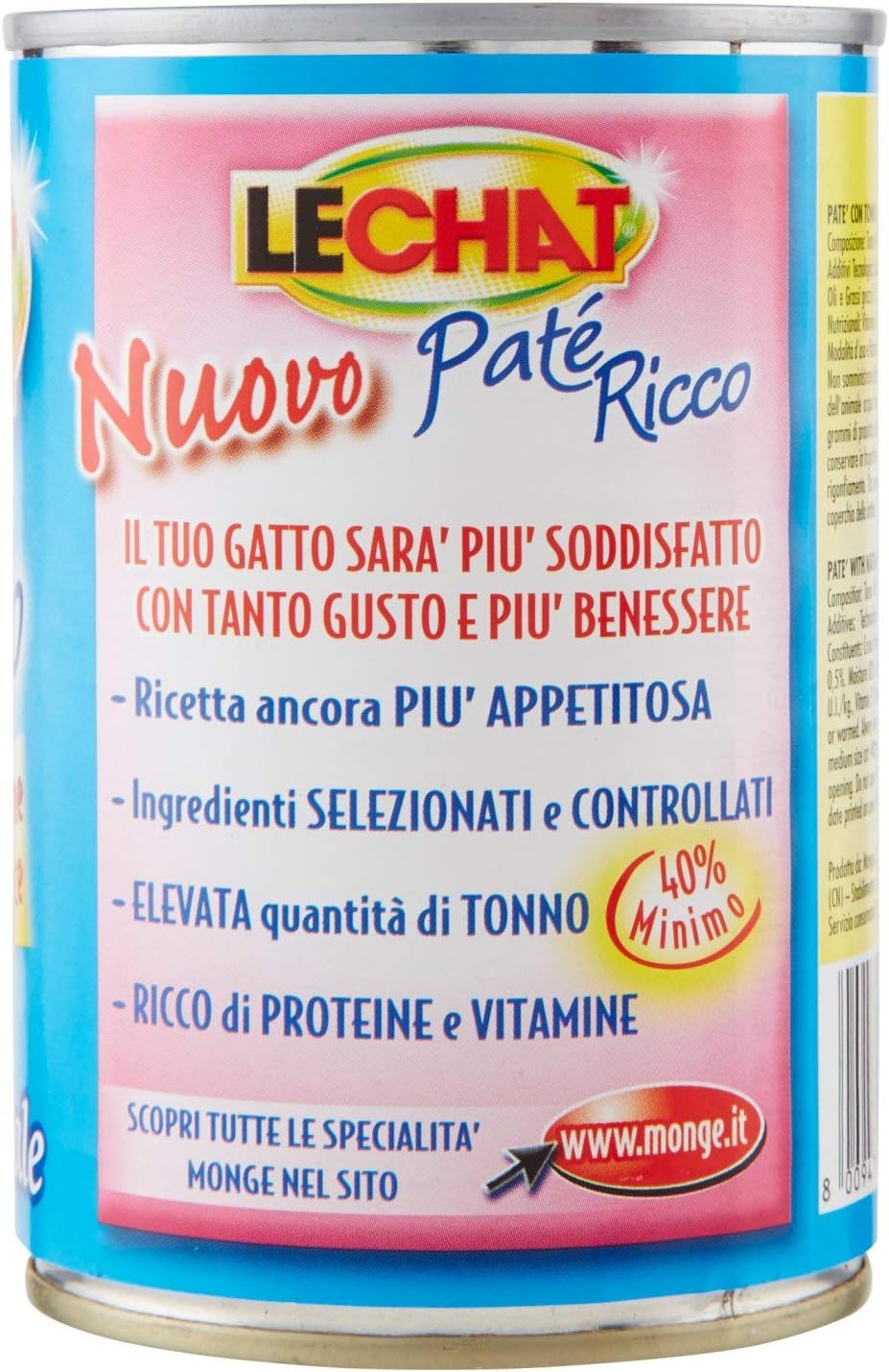 Lechat - Patã© Ricco, Con Tonno Al Naturale - 400 G - [confezione da 24]