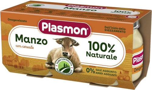 Plasmon - Alimento per l'infanzia, Omogeneizzato con manzo e cereale - 160 g