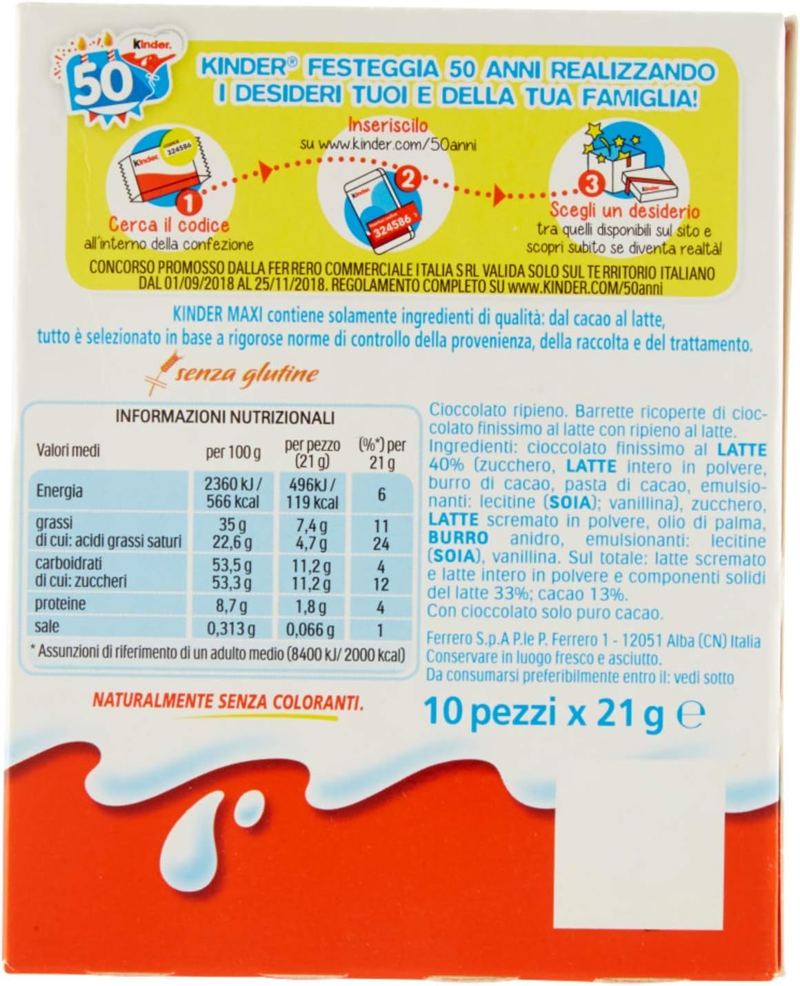 Kinder Maxi Barrette di Cioccolato 210 G 10 Pièceslot 7