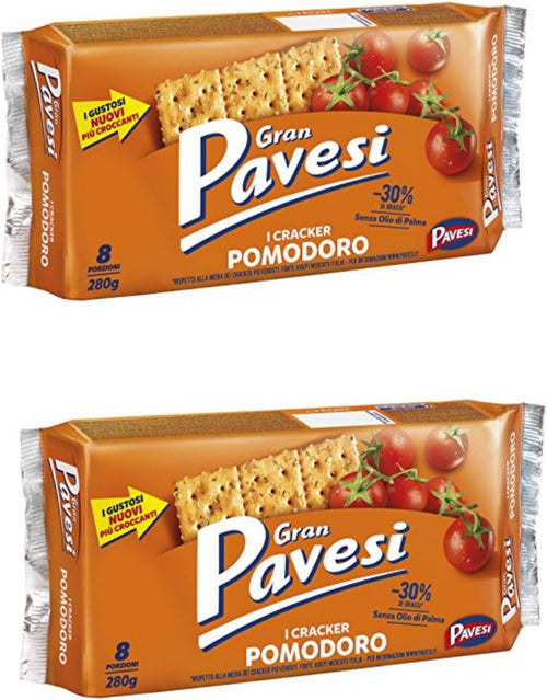 Gran Pavesi: "I Craker Pomodoro" Gusto di pomodoro - 280g , confezione da 2