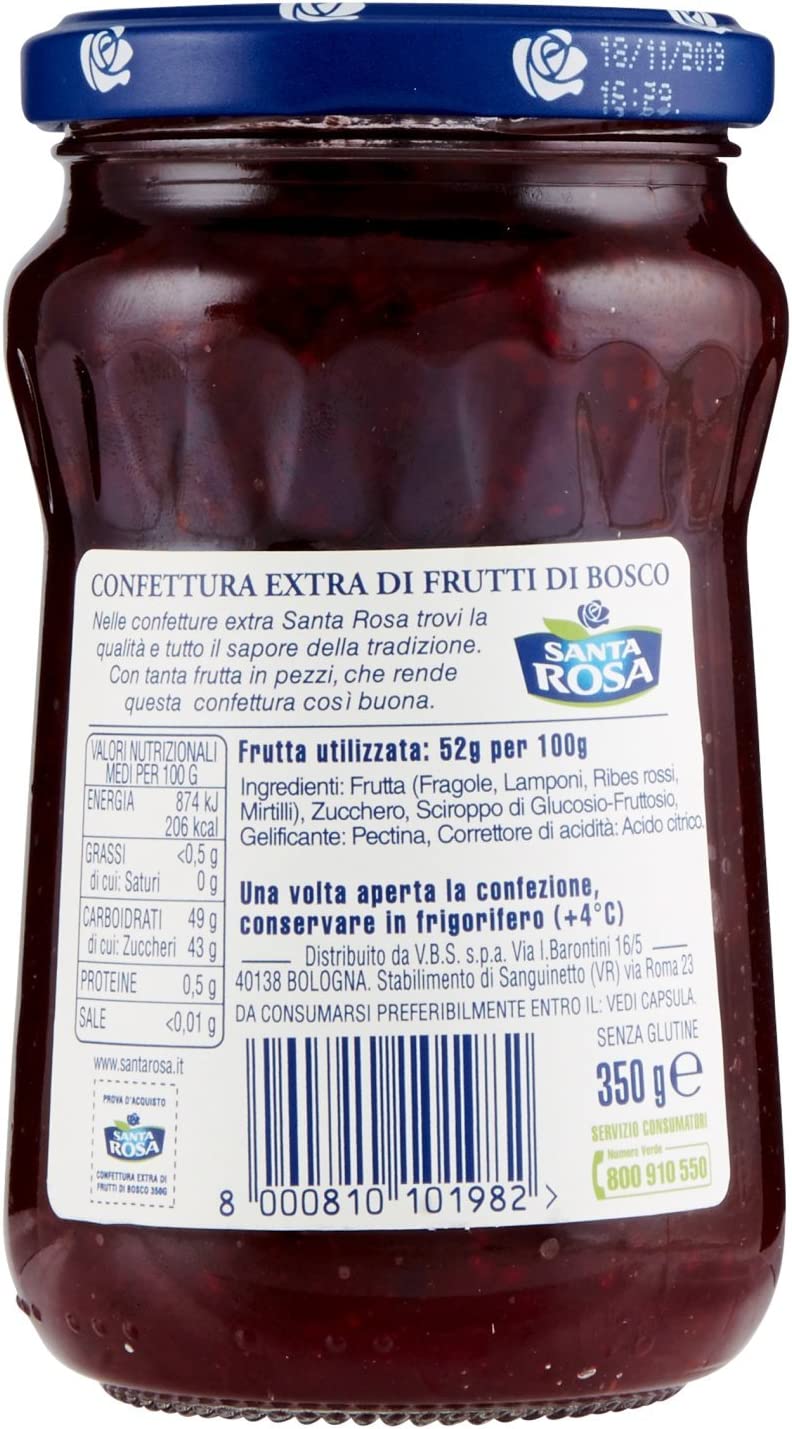 Santa Rosa Confettura Extra Di Frutti Di Bosco, 350g