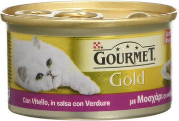 Gourmet Gold Dadini di vitello in salsa con verdure - Cibo per Gatti - 85 gr