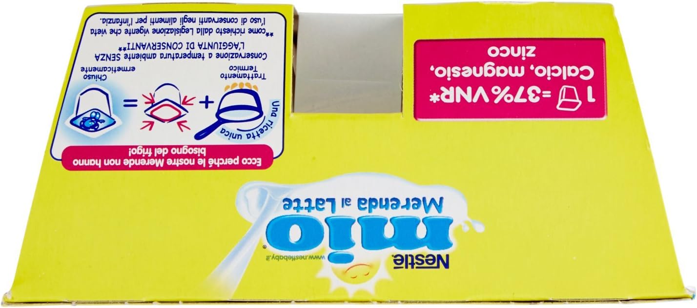 Nestlé Mio - Merenda al Latte Pera, senza Glutine, da 6 Mesi - 3 confezioni da 4 vasetti di plastica da 100 g [12 vasetti, 1200 g]