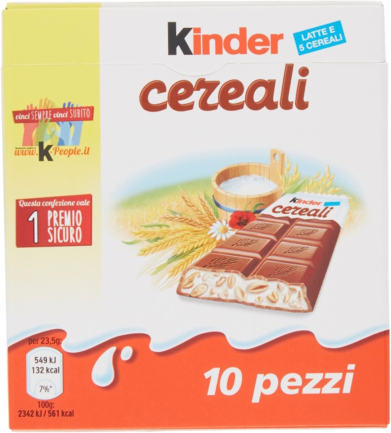 Kinder Cioccolatini con Cereali, Confezione da 10 Pezzi