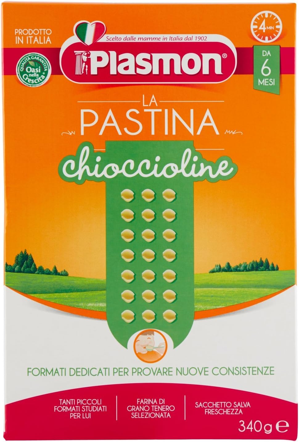 Plasmon Chioccioline con Calcio, Ferro e Vitamine B - 340 g