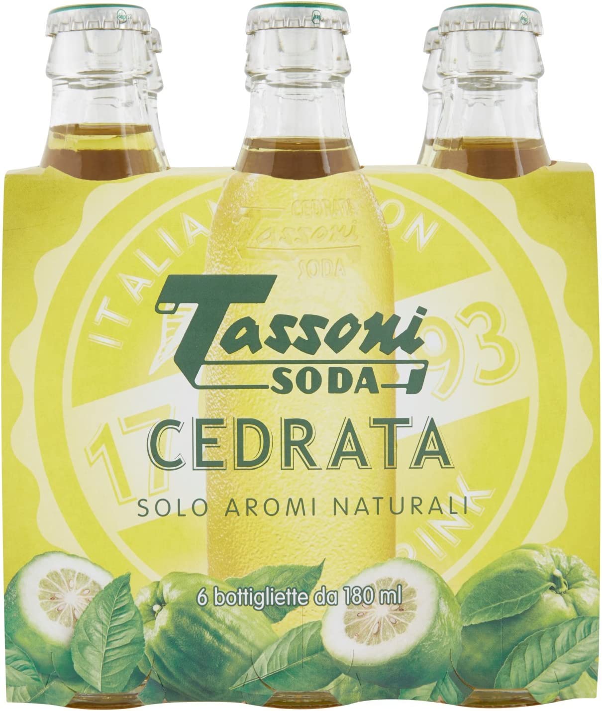 Tassoni - Cedrata Soda, 180 ml (Pacco da 6)