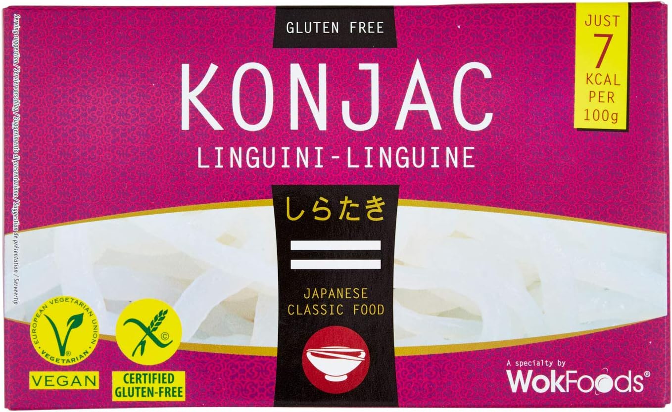 WokFoods Linguini Konjac Japanese Classic Food Gluten Free / Preparato Alimentare con Farina di Konjac Classico Cibo Giapponese - 2 x 200 Gram