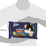 Purina Felix Le Ghiottonerie Cibo Umido per Gatti con Coniglio e Agnello, 4 buste da 85 g Ciascuna