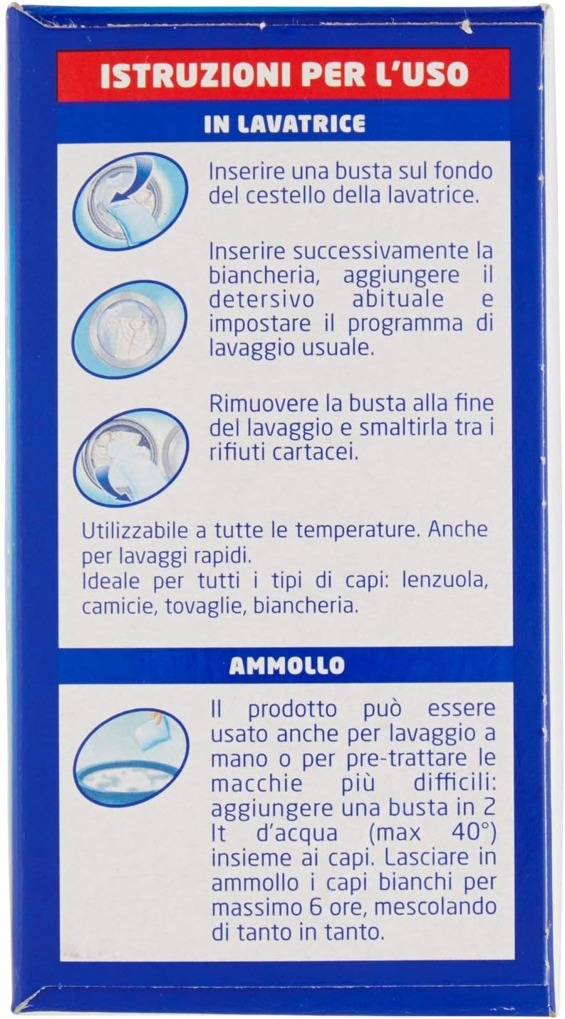 Grey Sbianca e Smacchia Buste Detergente, 10 Pezzi